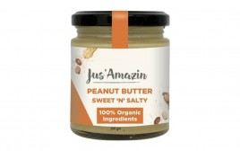 Jus' Amazin Peanut Butter,-Sweet 'N' Salty   Glass Jar  200 grams